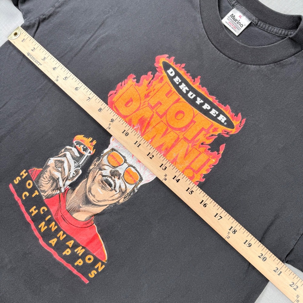 Vtg Murina Single Stitch Made in USA DeKuyper Hot Damn Schnapps T Shirt XL Black - Picture 5 of 7